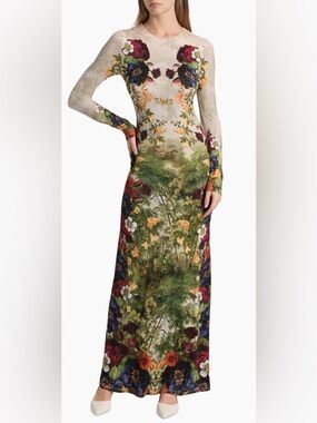 Alice + Olivia Delora Long-Sleeve Maxi Dress